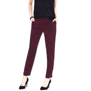 Banana Republic // Maroon, Black Soft Print Pants size 10 PAT